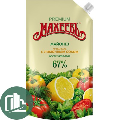 Махеевь майонез провансаль с лимонным сокам д/пак. 380гр 1/20