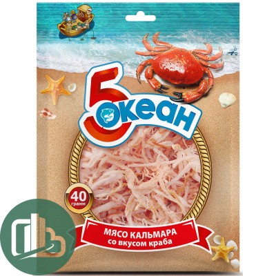 Кальмар со вкусом краба  "5 океан" 70гр 1/15
