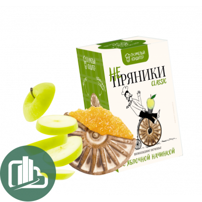 Печенье сдобное шок. Не-Пряники с яблоч.начинкой 200гр 1/16