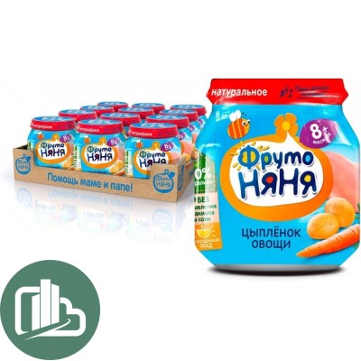 Фруто няня пюре Ассорти 100гр ст. 1/12