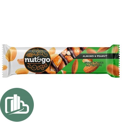 Яшкино Миндальный батончик NUT N GO с арахисовой пастой 36гр 1/18 (8)