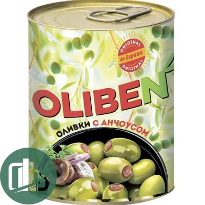 OLIBEN Оливки с анчоусом 270гр 1/12  МТ102