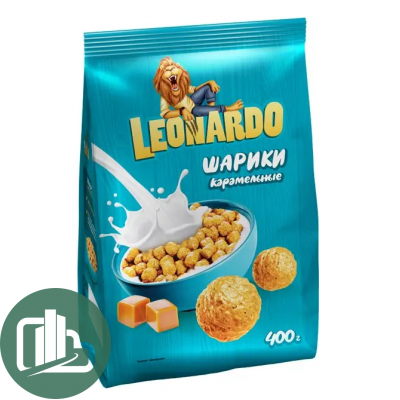 Яшкино Готовый завтрак Leonardo 400гр Шарики Карамельные 1/5