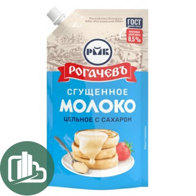 Сгущенное молоко Гост "Рогачев" 650гр 1/10 Дой-Пак