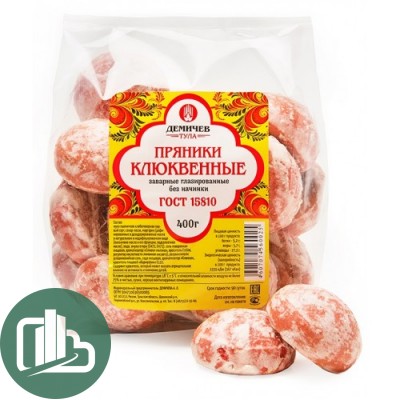 Пряники Клюквенные  400гр 1/14 (Щекино, Демичев)