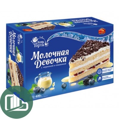 Торт Молочная Девочка 400гр 1/6 (Черемушки)
