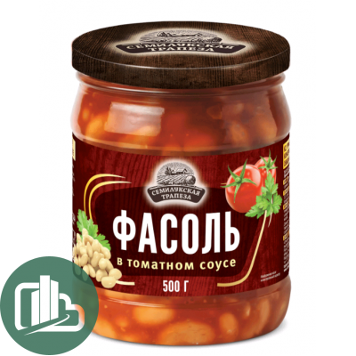 Семилукская Трапеза Фасоль в томатном соусе 500г 1/8