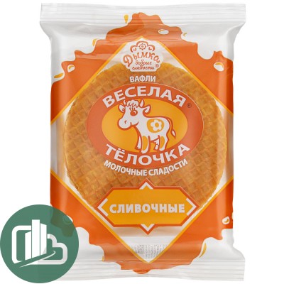 Вафли Сливочное "Весёлая телочка" 150гр 1/24 (Дымка)