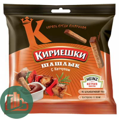 Яшкино Кириешки 60гр+25мл шашлык кетчуп 1/30