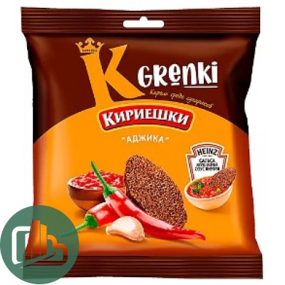 Яшкино Кириешки Grenki 45гр+25мл Аджика+соус сальса 1/28
