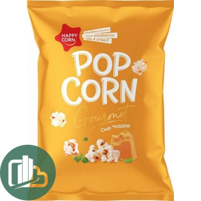 Воздушная кукуруза Happy Corn со вкусом Сыр Чеддер  50гр 1/6