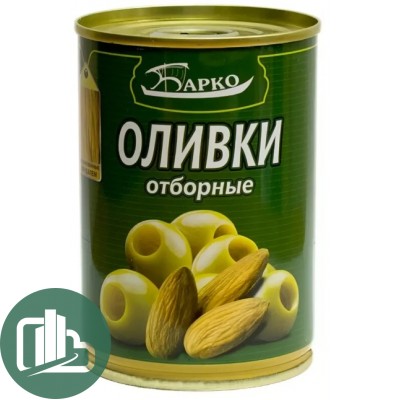 БАРКО Оливки с Миндалем 280гр 1/12