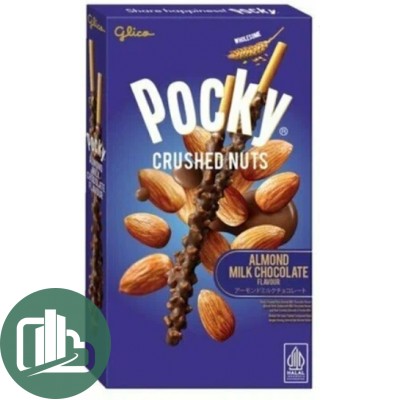 Шоколадные палочки Pocky 25р Дробленый Миндаль в молочном шоколаде 1/10