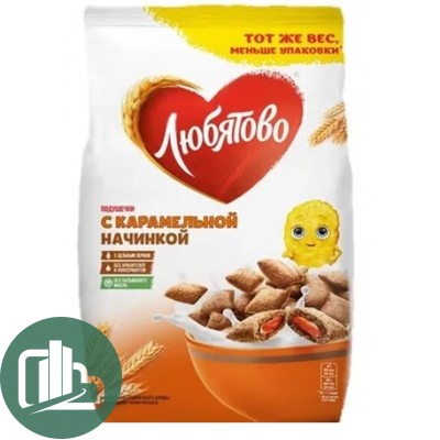 Любятово Подушечки с карамельной начинкой 220гр 1/9