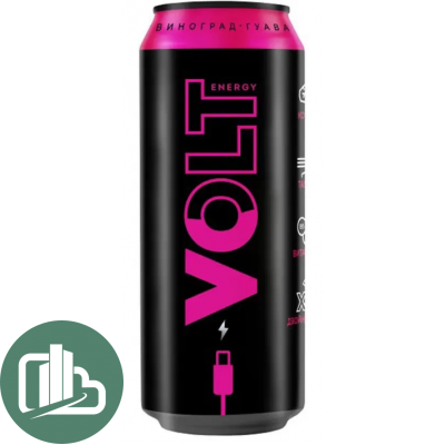 Энер. напиток VOLT ENERGY со вкусом Винограда Гуавы ж/б 0,45л 1/24