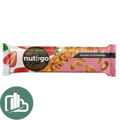 Яшкино Глазированный Батончик NUT N GO Кешью Клубника 36гр 1/18