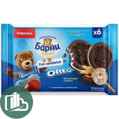 Барни Орео шоколад 180гр 1/8