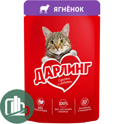 ДАРЛИНГ 75гр Корм для кошек Ягненок 1/26