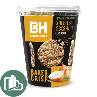 Хлебцы Baker House овсяные с луком 90гр 1/8