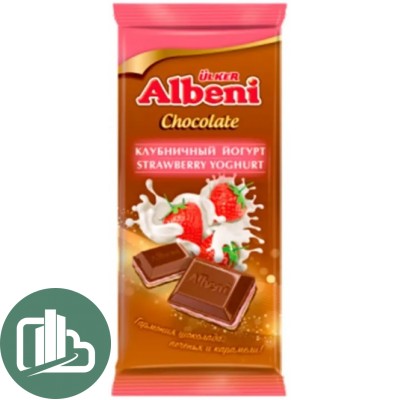 Albeni Шоколадная плитка 85гр Клубничный йогурт 1/15