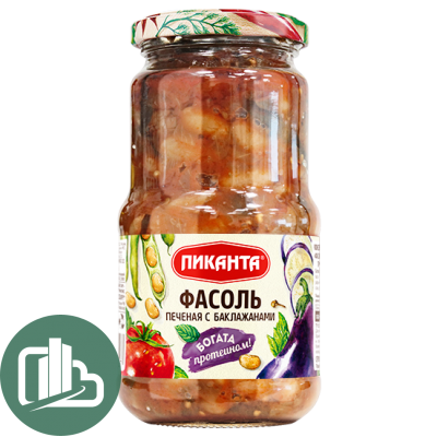 Пиканта Фасоль печеная с баклажанами 470гр 1/6