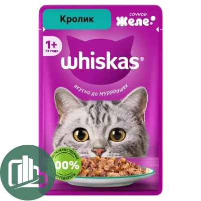 Вискас 75гр в желе Кролик 1/28