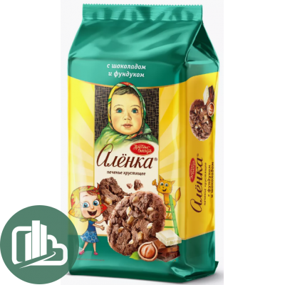 Печенье Аленка 170гр 1/12 Фундук и шоколадные дропсы