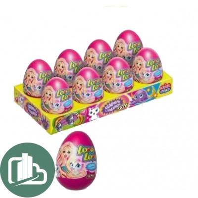КАНДИ КЛАБ Пластиковое Яйцо 15гр Lova Lova Карамель с подарком ТАТУ 1/8 (12)