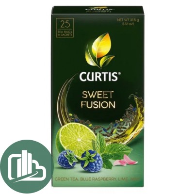 CURTIS чай 25пак Sweet Fusion 1/12 Лайм Синей малиной и Мята зелёный