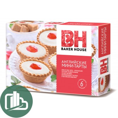 Мини Тарты BH с ягодной начинкой из клубники и красной смородины 240гр 1/8
