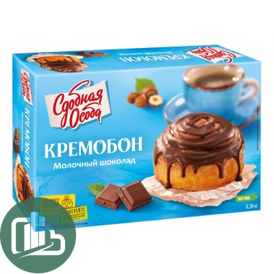 Пирог Кремобон 380гр Молочный шоколад 1/6 (Черёмушки)