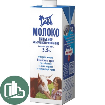 Молоко "МУ-У" 3,2%  1/12  0,925л