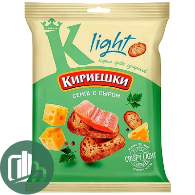 Яшкино Кириешки Light 33гр Сёмга с сыром 1/50