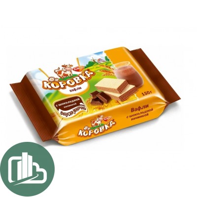 Вафли Коровка 150гр Шоколад 1/22