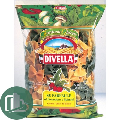 Divella фарфалле томат/шпинат 500гр 1/24 N85PS