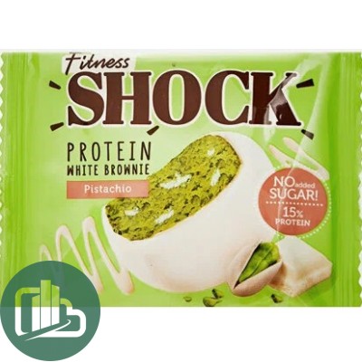 Протеиновый батончик Shok 50гр Брауни Фисташка Белый шоколад 1/12