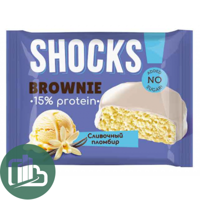 Протеиновый батончик Shok 50гр Бисквит Брауни Пломбир 1/9