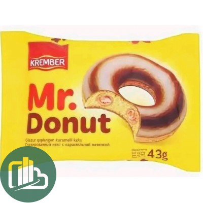 Mr Donut газированный кекс с карательной начинкой 43гр 1/16 (6)