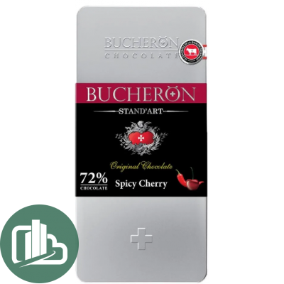 BUCHERON 100гр МЕТАЛЛ Молочный Шоколад с вишней и острым перцем чили 1/10