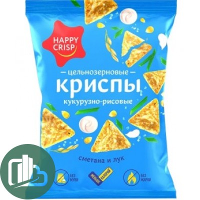 Чипсы "Happy Corn" 50гр Сметана Лук 1/18 Happy Crisp