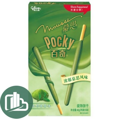 Шоколадные палочки Pocky 48гр Мусс из зеленого чая 1/36