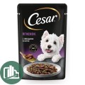 ЦЕЗАРЬ Корм для собак 80гр в соусе Ягненок и Овощи 1/28