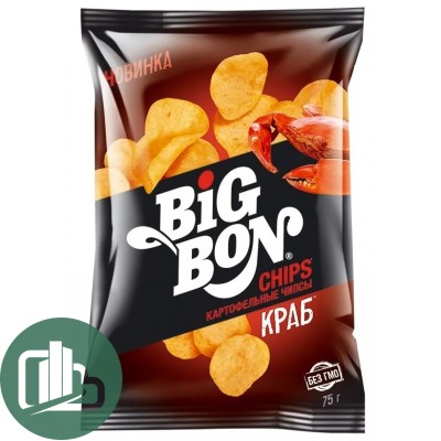 Чипсы BIGBON Краб 75гр1/12