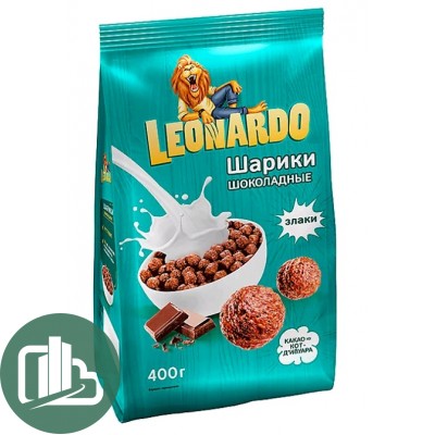 Яшкино Готовый завтрак Leonardo 400гр Шарики Шоколадные 1/5