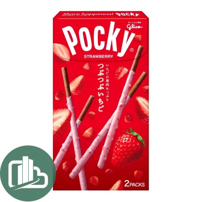 Палочки шок. Pocky с кусочками клубники 55гр 1/10