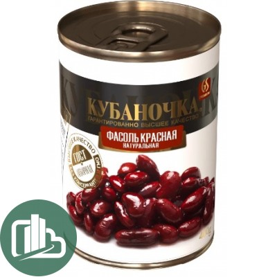 КУБАНОЧКА Фасоль Красная натуральная 400гр 1/12