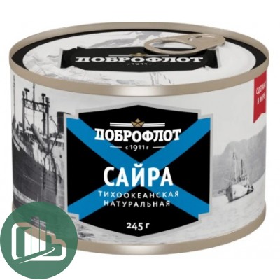 Сайра  натур.ж/б 245гр 1/24 Доброфлот