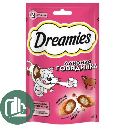 Лакомство д/кошек Dreamies 60гр Говядина 1/8