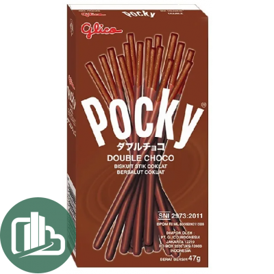 Шоколадные палочки Pocky 47гр Double Choco 1/10