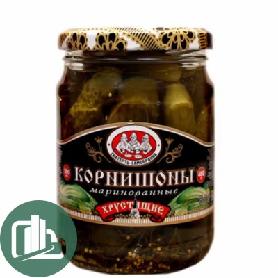 Скатерть-самобранка Огурчики корнишоны хрустящие (3-6см) ст.б 500мл. 1/12